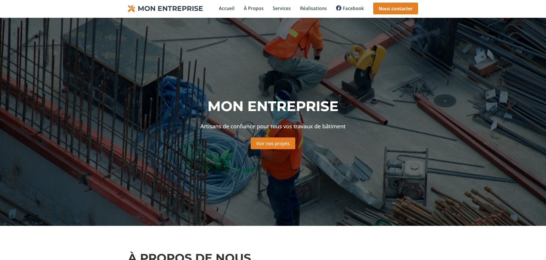 Aperçu de l'exemple de site 1